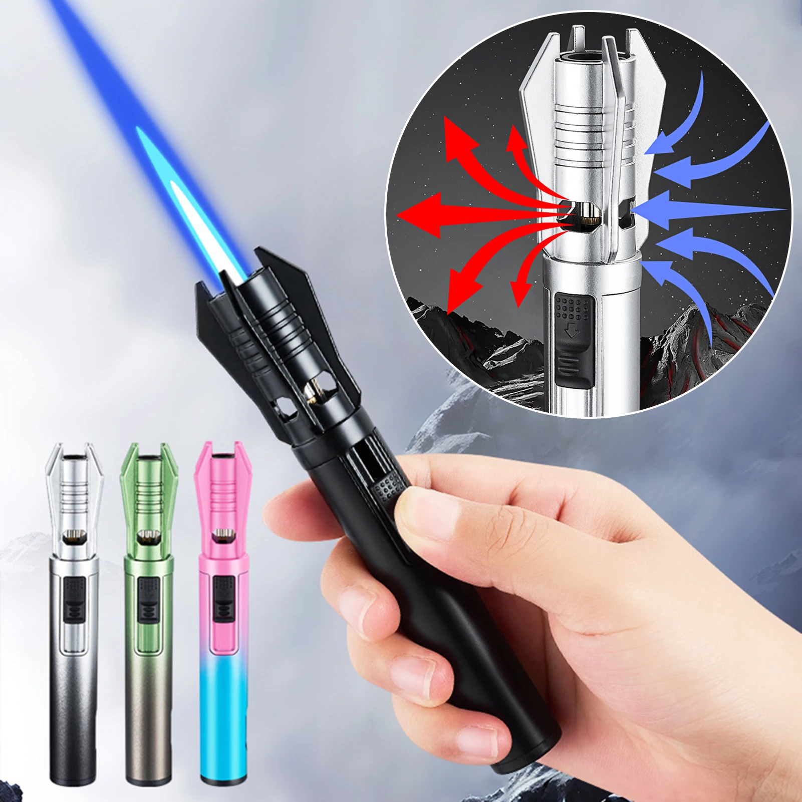 Fire Piston Starter - New High-power outdoor windproof turbine blowtorch