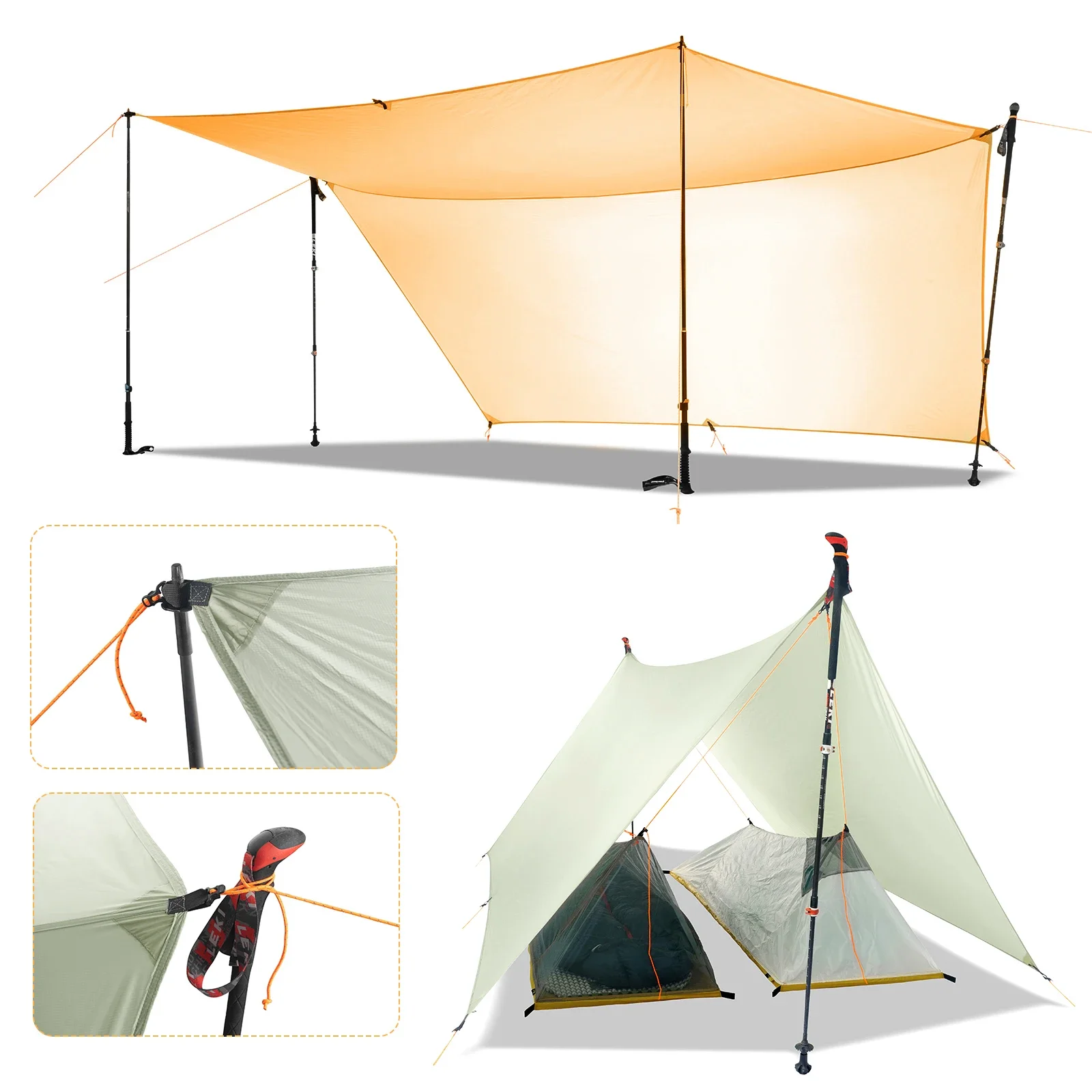 Ultralight 450g 20D Double-Sid - Hammock Rain Tarp のレビューと価格