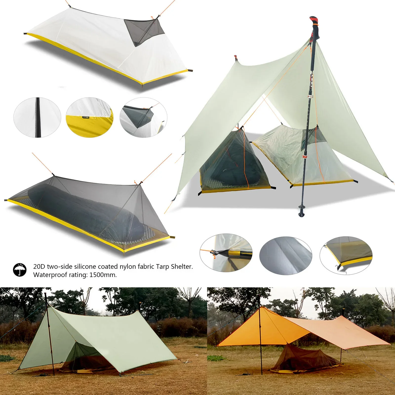 Ultralight 450g 20D Double-Sid - Hammock Rain Tarp のレビューと価格
