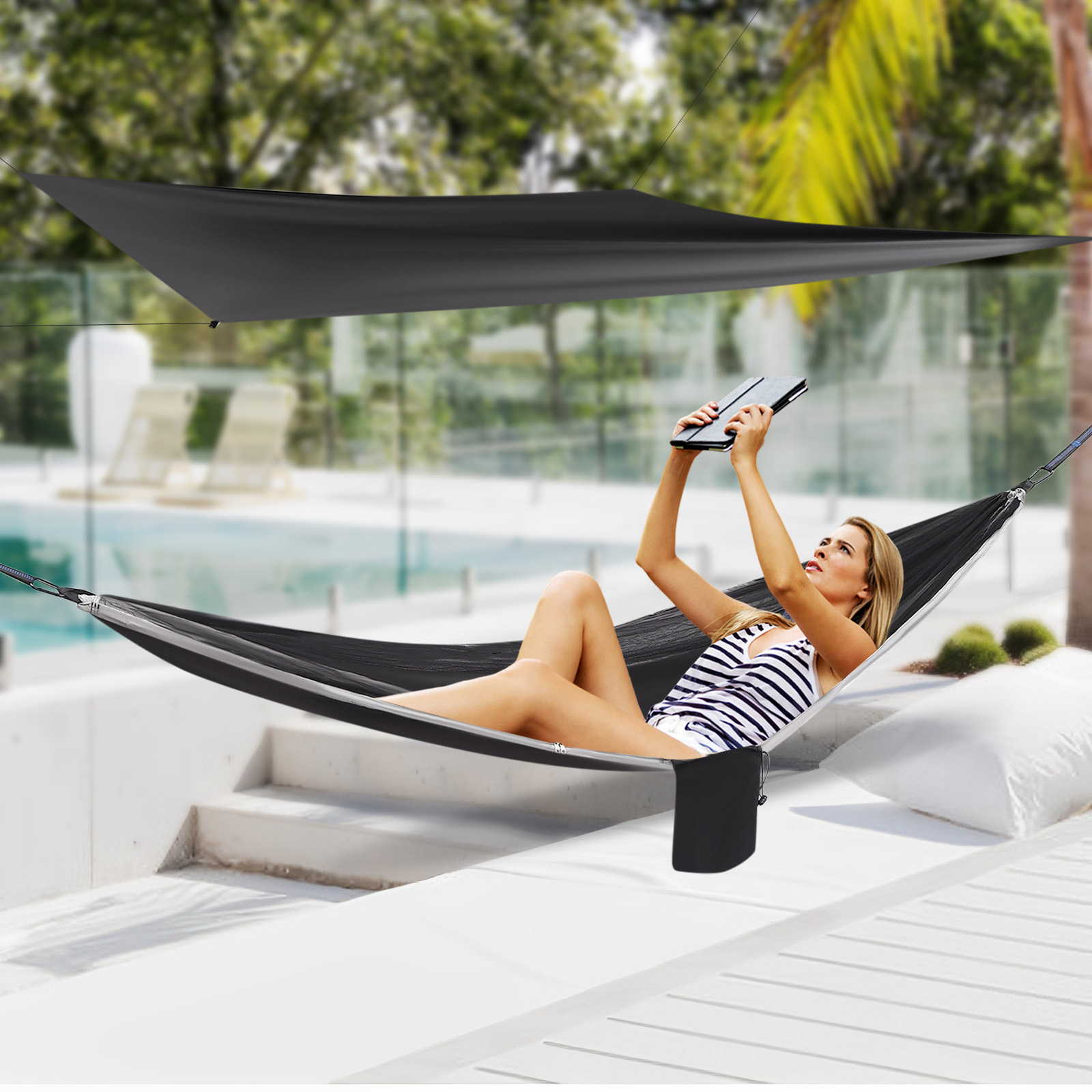 Camping Hammock with Mosquito  - Hammock Rain Tarp のレビューと価格