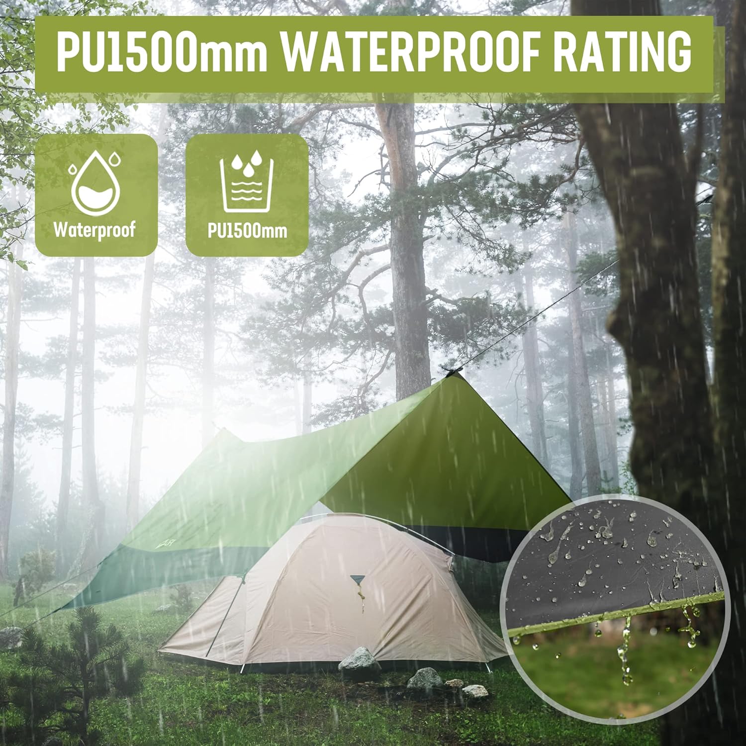 Camping Tarps for Tents, Water - Hammock Rain Tarp のレビューと価格