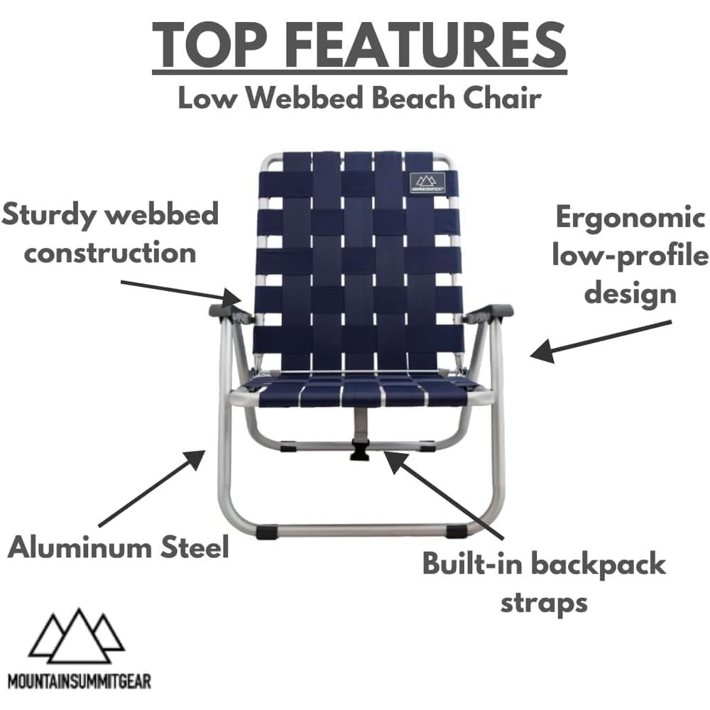 Low Webbed Beach Chair with Ba - Outdoor Adventure Day のレビューと価格